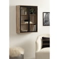 thumbnail image 3 of Kate and Laurel Brogan Modern Rectangle Wall Cabinet, 22 x 9 x 28, Natural Wood and Black, Transitional Glass Cabinet for Over-the-Toilet Bathroom Storage Cabinet or Living Room Storage Cabinet, 3 of 11