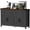 Black, variant on Winkalon 55'' Kitchen Sideboard Buffet Cabinet, 4-Doors 2-Drawers Farmhouse Storage Cabinet with Adjustable Shelves, White