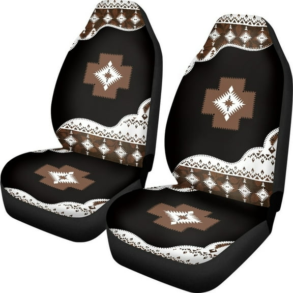 Renewold Southwest American Tribal Brown Black Car Seat Cover for Women Non-Slip Front Bench Protection, Breathable Auto Accessories Universal Fit Most Vehicles