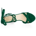 thumbnail image 4 of BLISSFUL STEP Women's Solid Color Lace up High Block Heeled Sandals, 4 of 5
