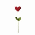 thumbnail image 2 of Ramo de flores de ganchillo con forma de corazón y tallos verdes | Arreglo floral artificial de 5 piezas para San Valentín, bodas o decoración del hogar | Ramo de punto rojo y verde para centros de, 2 of 9
