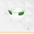 thumbnail image 2 of Superio Lock and Fresh Airtight Food Storage Containers with Lids for Kitchen Pantry Organization , BPA Free, Lunch, and Meal Prep Plastic Containers, 16 oz. Square Sealed Container, Green, 8 pack, 2 of 7