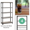 thumbnail image 4 of Librero Rack Multifuncional | Estantería Alta y Estructura de Metal | 4secciones | Ideal para Recámara Sala de Estar u Oficina | Diseño Funcional | Color Nogal, 4 of 7