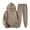 Khaki, variant on Womens 2 Piece Sweatsuit Outfits Solid Color Hoodies with Pockets Elastic Waist Sweatpants (Small, Khaki)