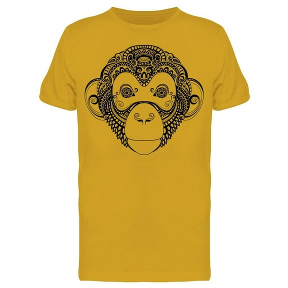 Ornate Monkey Head T-Shirt Men -Image by Shutterstock, Male Medium