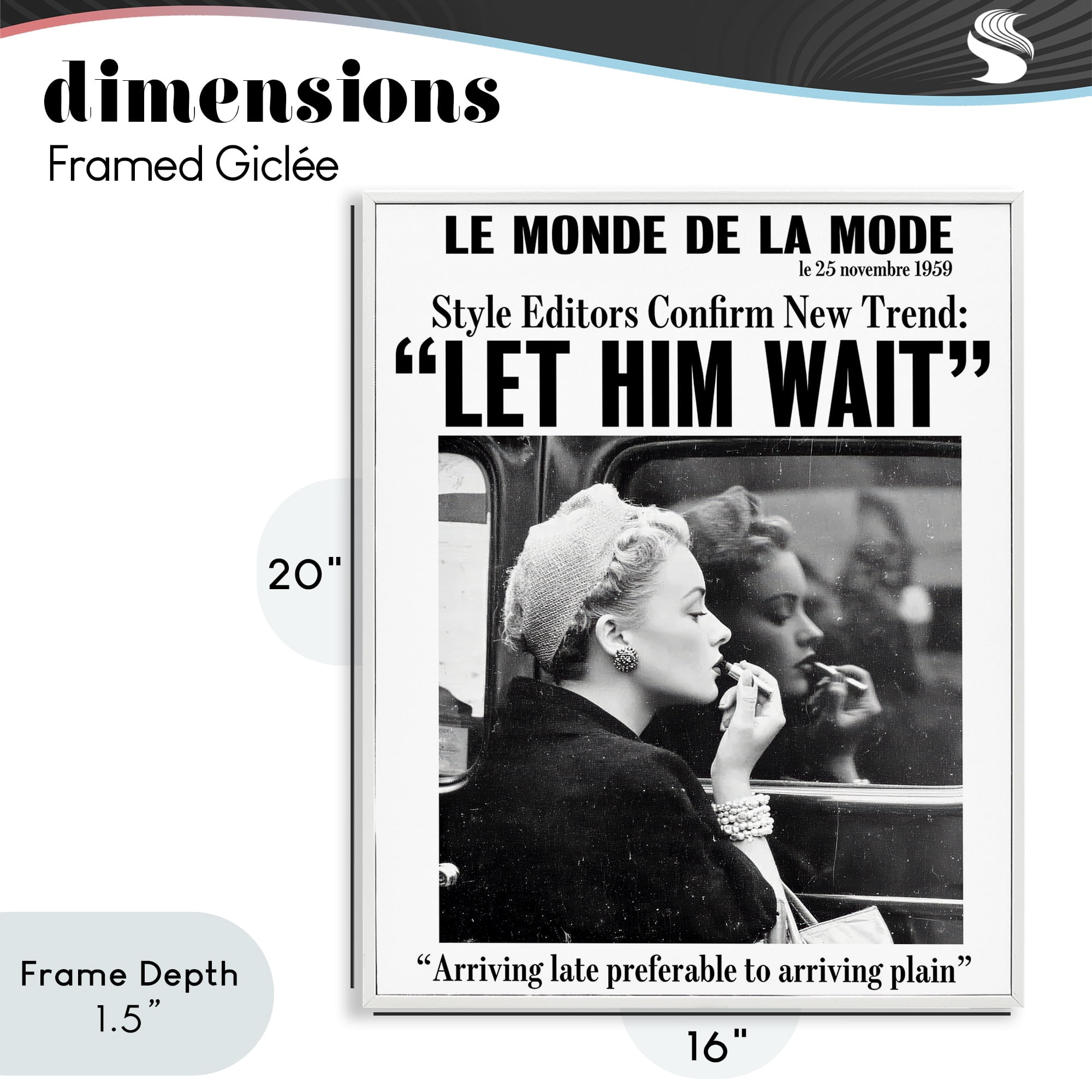 Stupell Industries Let Him Wait Advice White Framed Giclee Art, design by Annabelle Hall