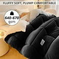 thumbnail image 4 of WOOW DEPOT Sherpa Fleece Twin Comforter Reversible, 1 PCS, Heavy 5.5lbs Quilted Bedding Warm Cozy Machine Washable, Black, 4 of 8