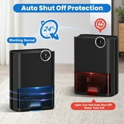 EGEH Dehumidifier for Home, 70 OZ Water Tank (500 sq ft) Auto Shut off Small Dehumidifiers for Bedroom Bathroom with 5 Colors LED Lights, Black
