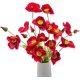 thumbnail image 1 of 5 piezas de flores de amapolas artificiales con tallos de flores artificiales (rojo) TUNC Sencillez, 1 of 5