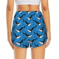 thumbnail image 2 of Lsque Whale And Sea Printed Women's Running Shorts with Liner Pockets,Elastic Quick Dry Workout Athletic Gym Yoga Shorts,Womens High Waist Shorts-Medium, 2 of 9