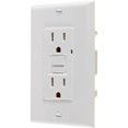 thumbnail image 1 of VISTA SELF-TEST TAMPER RESISTANT 15A GFCI DUPLEX RECEPTACLE W/WALL PLATE - WHITE, 1 of 1
