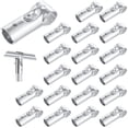thumbnail image 1 of 20Pcs T Pipe Clamp Connectors for 3/4 Inch OD Pipes, Robust Galvanized Stainless Steel Tubing Clamp, End Rail T Clamps for Chain Link Fence Clothes Drying Rack, 1 of 8