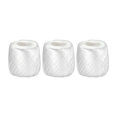 Unique Bargains Uxcell Polyester Nylon Plastic Rope Twine Bundled For Packing ,100m White 3 Pack