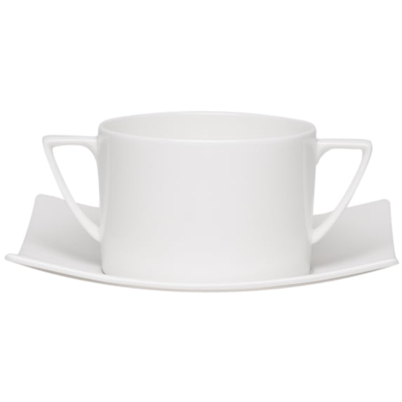 Red Vanilla Extreme White Cream Soup Cup / Saucer Set/4