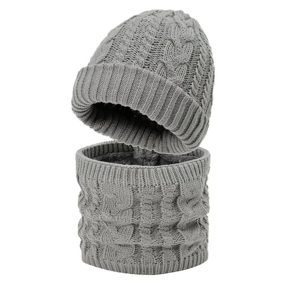 Cxenplz Men Womens Winter Hat Scarf Set Warm Knit Thick Skull Cap Neck Warmer for Winter