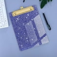 thumbnail image 3 of Farfi Clipboard Glitter Glossy Surface Smooth Writing Rounded Corners Strong Clamping Force Supporting High Toughness Bending-resistant Backing Plate Office Supplies (Blue), 3 of 13
