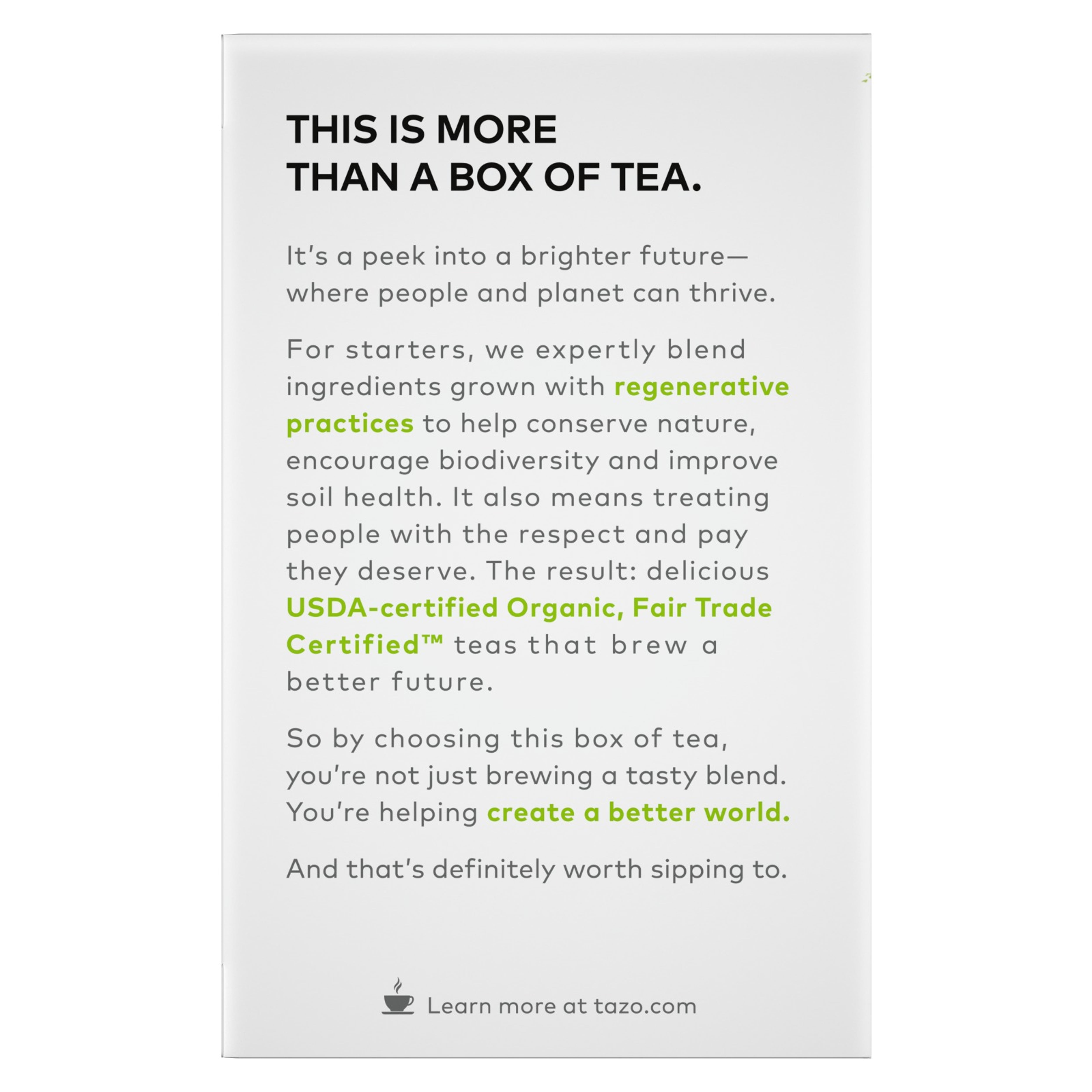 Tazo Regenerative Organic Flavored Tea Trio Variety Bundle, (1) Each: Regenerative Organic Chai Black Tea / Regenerative Organic Zen Green Tea / Regenerative Organic Earl Grey