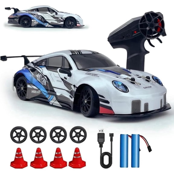 TXT-MATRIX RC Drift Car  1:22 Scale 4WD High Speed 2.4GHz LED Lights with 2 Batteries