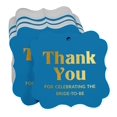 thumbnail image 3 of Inkdotpot Hang Tags Thank You For Celebrating With Us Bridal Shower-Baby Shower-Retirement-Wedding-Birthday Favor Bracket Shape Gift Tags Real Gold Foil Bonbonniere Tag Pack Of 50, 3 of 7