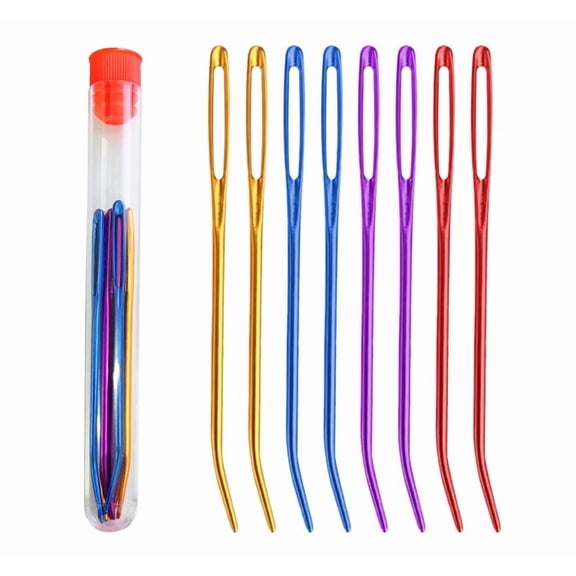 Darning Tapestry Yarn Needles Set Large Eye Blunt Needles For Hand Sewing Knitting Diy Craft Projects 8 Pcs (Random Color)
