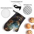 thumbnail image 3 of Haiem Owl Globe Sculpture Print Extra Long Oven Mitts and Pot Holders 4pc Sets: Heat Resistant Silicone Oven Mittens with Mini Oven Gloves and Hot Pads Potholders, 3 of 6