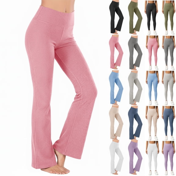 Kmdttou Women's Yoga Pants with Pockets for Women Workout Out Pocket Leggings Fitness Sports Running Yoga Athletic Pants