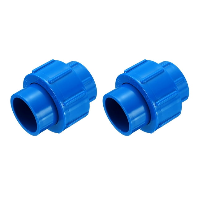 Uxcell 2Pcs 1" Unión Acoplamiento Accesorio de Tubo (Enchufe x Enchufe) Adaptador de Unión Deslizante Schedule 40, Junta de EPDM, Azul