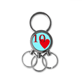 thumbnail image 1 of Porte-clés en Métal Inoxydable Cœur d'Amour 10 Pcs, 1 of 3