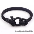 thumbnail image 5 of (Negro + tarjeta de hijo) Nueva pulsera milanesa con hebilla de cuerda Pulsera versátil con hebilla de herradura con lazo de acero inoxidable, 5 of 5