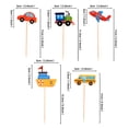 thumbnail image 2 of Adornos para cupcakes con motivos de transporte, adornos para tartas de cartulina de alta calidad para autobús escolar, taxi, ambulancia, avión, crucero, tren, suministros para fiestas de cumpleaños, 2 of 7