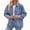 Light Blue, variant on Womens Jean Jackets Long Sleeve Fashion Button Down Denim Jacket with Pockets Dark Blue M