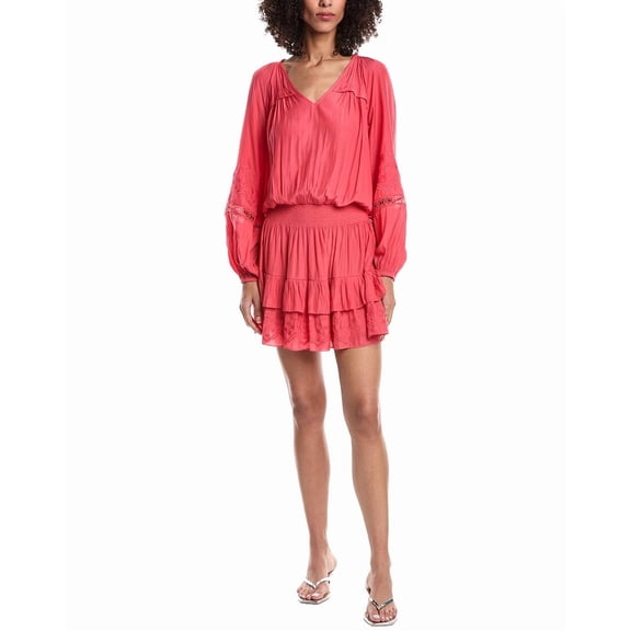 Ramy Brook womens Sabina Midi Dress, l, Pink