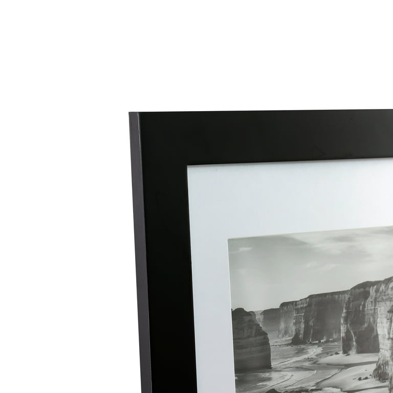 Mainstays 8x10 Matted to 5x7 Flat Wide Black Gallery Wall Picture Frame