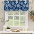thumbnail image 2 of 2 Pack Valances for Window, Navy Blue Coastal Short Curtains for Kitchen Bedroom Living Room, Nautical Beach Starfish Coral Summer Rod Pocket Small Window Treatment Valance Drapes 60 x 18 Inch, 2 of 8
