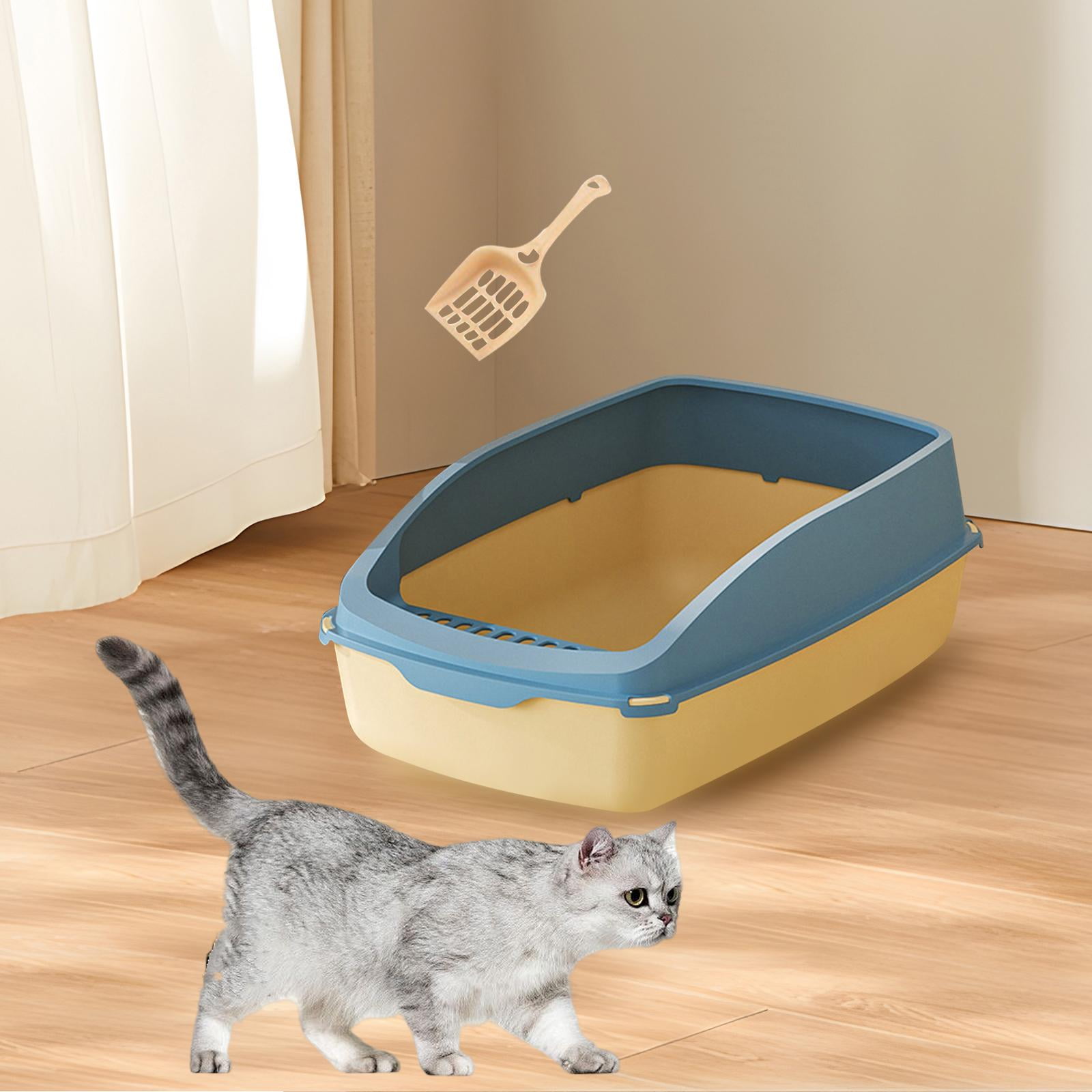 Gazechimp Cat Travel Anti ing Semi Closed Kitty Litter Pan Cat Toilet for yellow and blue