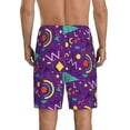 thumbnail image 3 of Kdxio Retro 80s Style Print Mens Sleep Shorts Bottoms Soft Comfy Pajama Wear Pants with Drawstring Pockets, 3 of 7