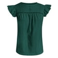 thumbnail image 5 of Women Summer Tops Womens Lace Short Sleeve Blouses V Neck T Shirt Dressy Casual Tops Workout Tee Womens Baseball Mom Women Pocket Short Ladies Work Blouse Long Neck Shirt Fall Set Tee Shirts Mint, 5 of 6