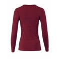 thumbnail image 3 of A2Y Women's Junior Slim Fit Basic Solid Cotton Long Sleeve V-neck Top Shirt Dark Burgundy M, 3 of 3
