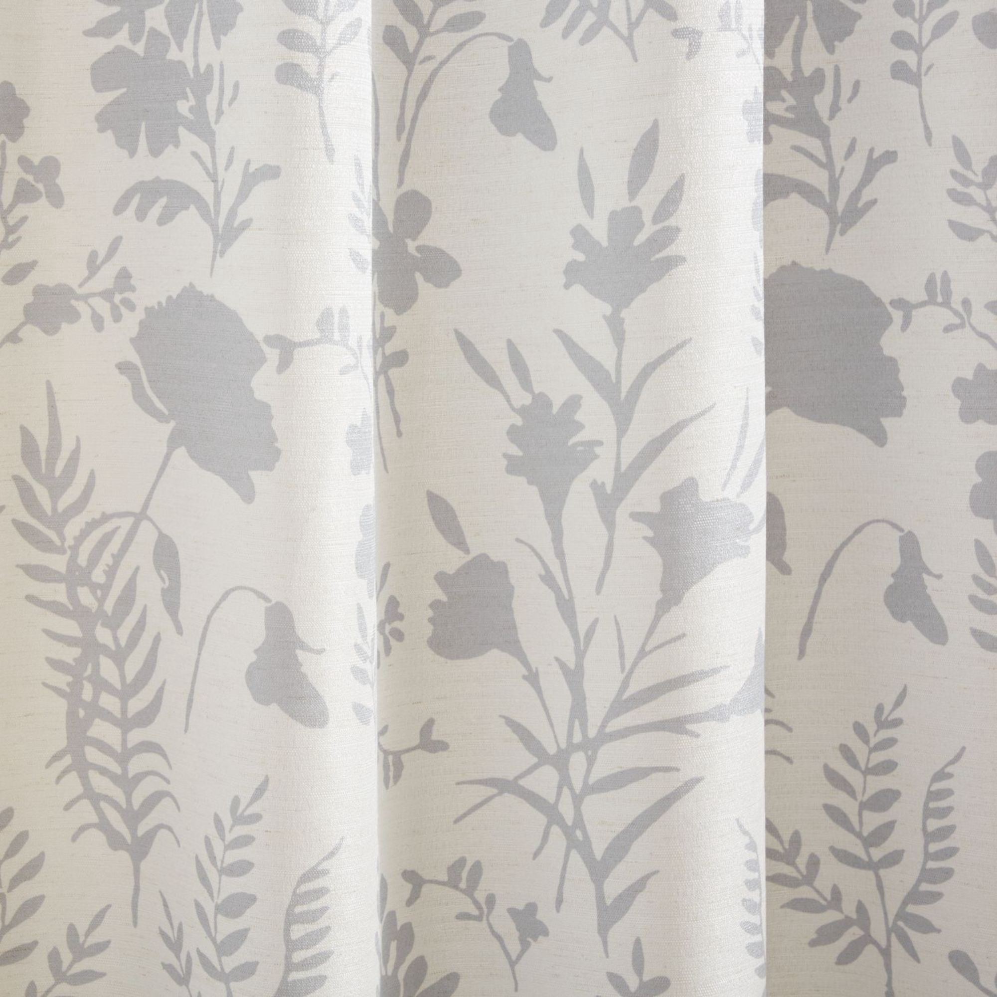 Exclusive Home Silhouette Floral Light Filtering Grommet Top Curtain Panel Pair, 54"x84", Light Grey, Set of 2