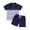 Blue, variant on Toddler Boys Sets Clothes 4T Summer Clothes Sets for Boys Fashion Cute and Casual Summer Boys' Striped Collared Short-Sleeved T-Shirt and Shorts Pants Sets（2-5 Years）