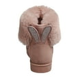 thumbnail image 2 of SNJ Toddler Girl Faux Fur Lining Warm Winter Bootie Ankle Rabbit Boot Shoe, 2 of 2
