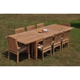 thumbnail image 5 of Grade-A Teak Dining Set: 8 Seater 9 Pc: 122" Caranas Double Extension Rectangle Table And 8 Wave Stacking Arm Chairs Outdoor WholesaleTeak #WMDSWVm, 5 of 5