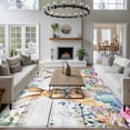 thumbnail image 5 of Bunny Easter Area Rug 5x7 Washable Rug Non Slip Spring Floral Eucalyptus Leaves Weeping Wooden Large Area Rug Soft Stainresistant Indoor Floor Carpet for Living Room Bedroom Home Office Dining Room, 5 of 7