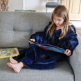 thumbnail image 2 of Catalonia Oversized Blanket Sweatshirt, Sherpa Fleece Hoodie, Super Soft Warm Comfortable Pullover with Large Front Pocket for Boys Girls Teens Kids(7-13 yr), 2 of 7