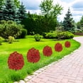 thumbnail image 4 of Red Faux Flower Ball Garden Pick, Artificial Topiary Stake for Patio Planter and Landscape Accent, 4 of 5