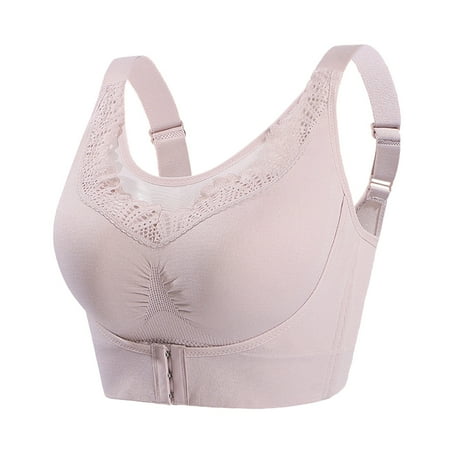 

Plus Size Strapless Bras for Women Plusfront Button Adjustable Vest Soft Plus Size Bra for Womens Gray One Size