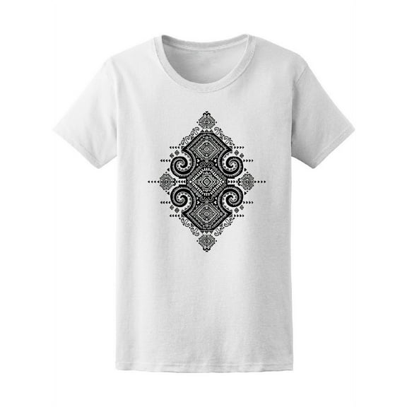 Tribal Mandala Ehnic Ornament T-Shirt Women -Image by Shutterstock, Female Large