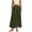 ☪535-Army Green, variant on Women's Solid Ice Silk Crinkle Slit Long Midi Skirt - Flowy Maxi Skirt for Everyday Style, Pants for Women