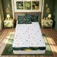 thumbnail image 4 of meiyoeat Cute Dinosaur Zipper Full Size Comforter Sets with Fitted Sheet and 2 Pillowcases for Kids Boys, Green Prehistoric Animal Zipper Bedding Set for Bedroom, Colorful Star ReversibleB, 4 of 6