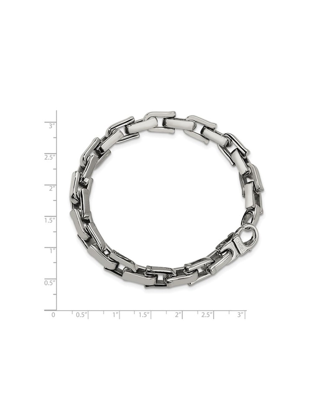 Gem & Harmony Mens Stainless Steel Bracelet 8.5 inch for Men
